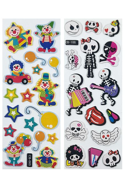 SİHİRLİ AYAKLAR 10 Set 150+ Sticker Sticker 3D Mixed Pattern Pasting Colorful Book Notebook Sticker