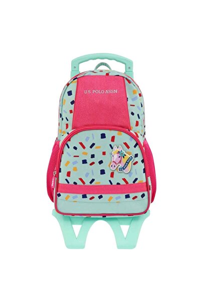 U.S. Polo Assn. Kids U.S. Polo Yeşil Pembe Çekçekli Okul Çantası Pltrl24159