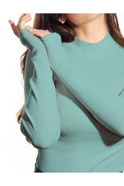 ALYA UNDERWEAR Hanorac body camisole cu jumătate de gât din Lycra - Eucalipt