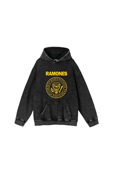 weywot سويت شيرت بقلنسوة من Worm Boutique Y2k Rock Series Ramones Gate