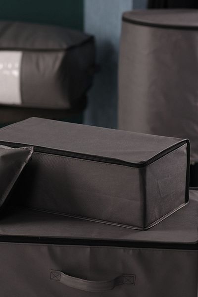 Vedsey Home Organizer Set of 5 Medium Size 50X25X20 cm - Base and under Sofa Bed, Clothes Organizer, Storage Anthracite Gray