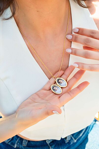 YAZ JEWELLERY Nostaljik Fotoraf Çerçeveli Gümüş Kolye