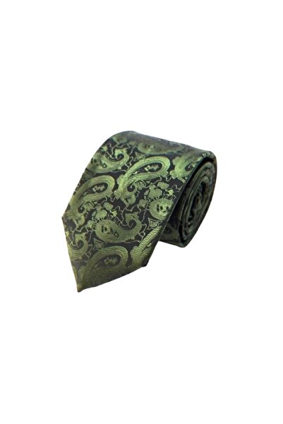 VENCHY Green Black Shawl Pattern Tie 2120-3K