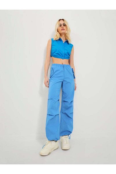 JJXX Pantaloni de damă cu talie înaltă, bej, obișnuiți 12234805