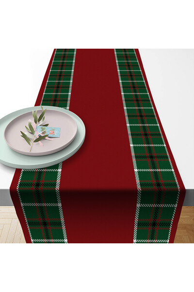 Razz Moda EKOSELİ DESEN VE YILBAŞI KONSEPTLİ KIRMIZI YEŞİL RENKLİ RUNNER DİJİ...