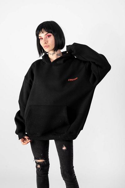 Bak Moda Spectrum Unisex Black Oversize Hoodie - Back Printed