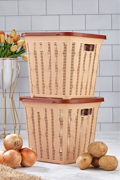 Homie 2'li Çok Amaçlı Sepet - Düzenleyici - Patates Soğanlık - Oyuncak Kutusu - Banyo Sepeti