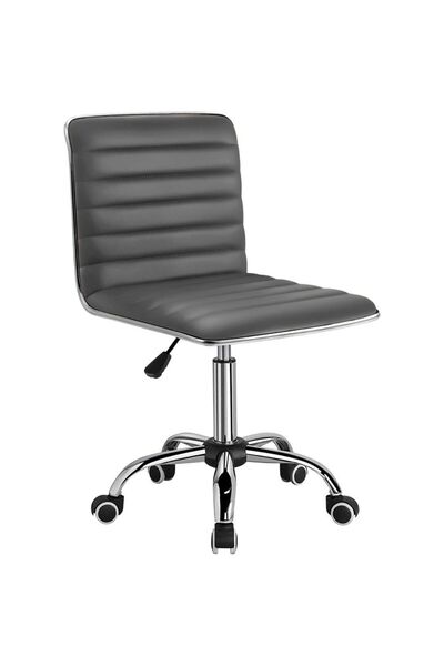 Mahmayi Mid Back Task Chair Comfortable Low Back Leather Swivel Office Desk C...