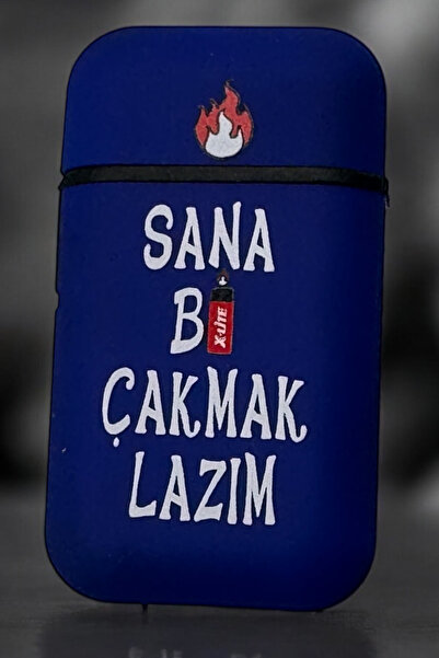 X-Lite Çift Pürmüz Rubber Mavi Çakmak Duvar Yazılı