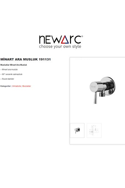 Newarc Minart Intermediate Faucet - 191131   Model