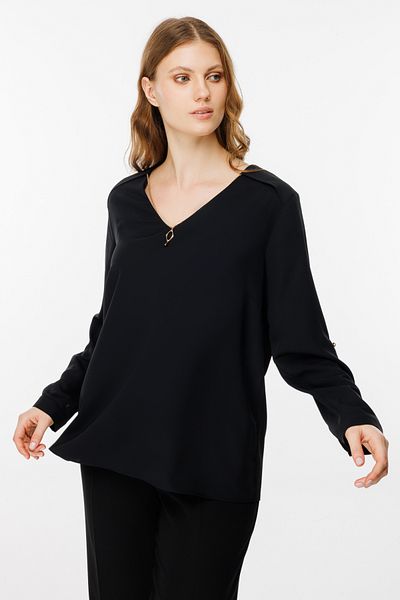 Ekol V-Neck Chain Decorated Blouse