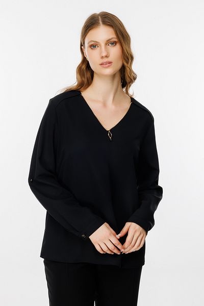 Ekol V-Neck Chain Decorated Blouse
