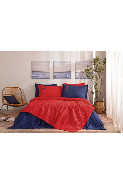 Özdilek Waffle Double Embroidered Pique Set