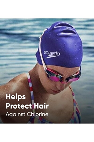 SPEEDO Plain Moulded Silicone Swim Cap | Kids | Unisex | Ergonomic 3D Fit & Comfortable Design