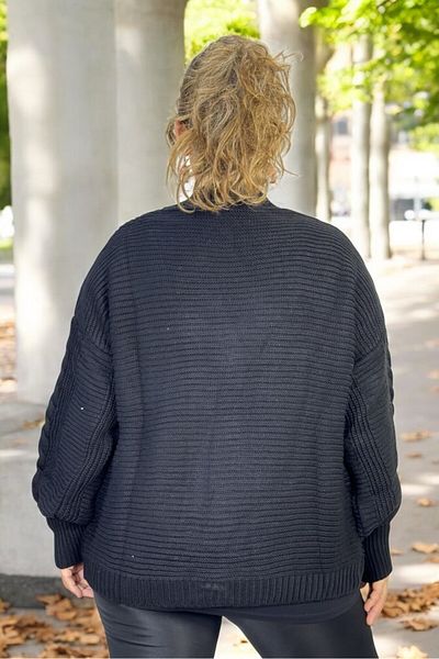 yagmurberen Hair Knitting Patterned Haroşa Knitting Button V-Neck Large Size Knitting Cardigan