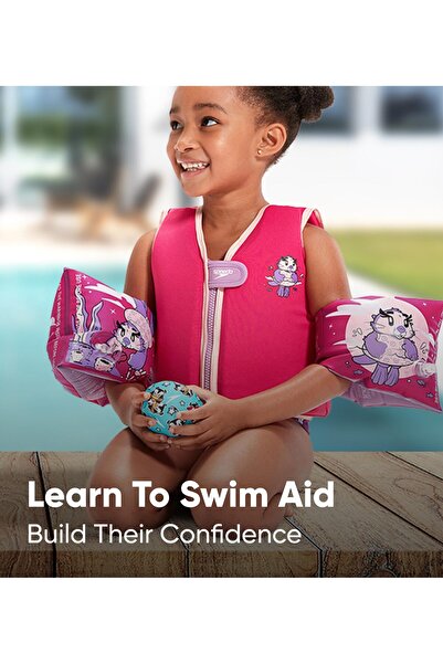 SPEEDO أساور مطبوعة بشخصيات للأطفال للجنسين، وردي/أرجواني، من عمر 2 إلى 6 سنوات