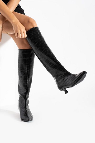 DUXAL SHOES Λεπτομερείς μπότες με τακούνι με μοτίβο Holly