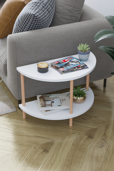 EGEMODÜLER Ahşap Sehpa Koltuk Sehpası Yan Sehpa Servis Sehpası Çok Amaçlı Kom...