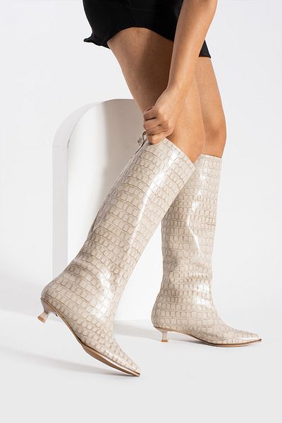 DUXAL SHOES Λεπτομερείς μπότες με τακούνι με μοτίβο Holly