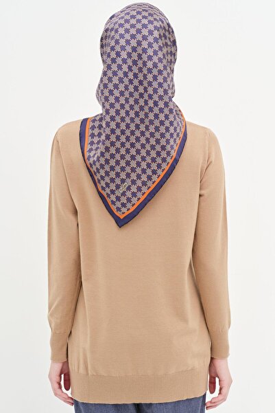 Tuğba Sıfır Yaka Basic Triko Kazak - Camel