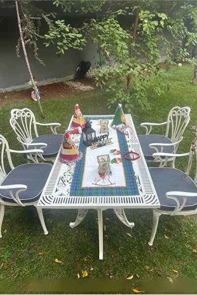 Ceritti Ferforje Görünümlü Masa Sandalye, İç ve Dış Mekanlarda Kullanılabilir...