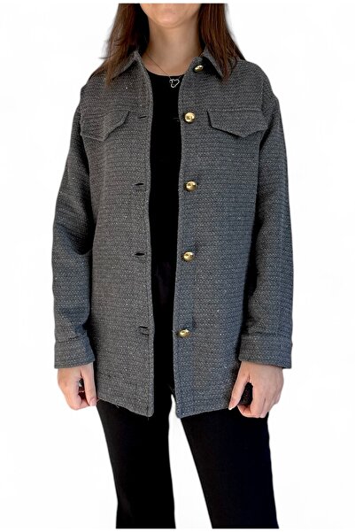 İrem Tekstil Gri Gömlek Ceket