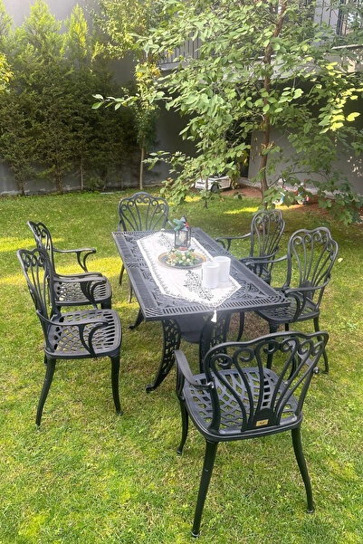 Ceritti Ferforje Görünümlü Masa Sandalye, İç ve Dış Mekanlarda Kullanılabilir...