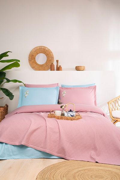 Özdilek Waffle Single Embroidered Pique Set