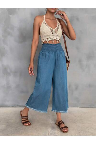 Moda ZR ΓΥΝΑΙΚΕΙΟ ΜΠΛΕ ΦΑΡΚΟΥΡΟΥΤΟ ΤΖΙΝ ΠΑΝΤΕΛΟΝΙ