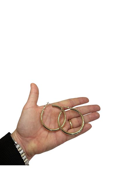 MAT STORE 5cm Wide Thick Hoop Earrings