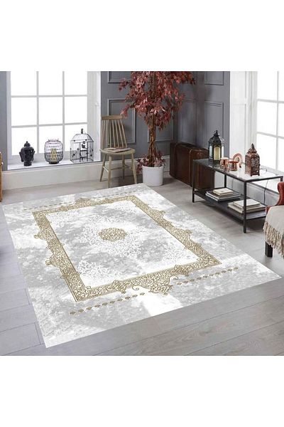 MEKA TEKSTİL Egyptian Pyramid Model Elastic Carpet Cover Velvet