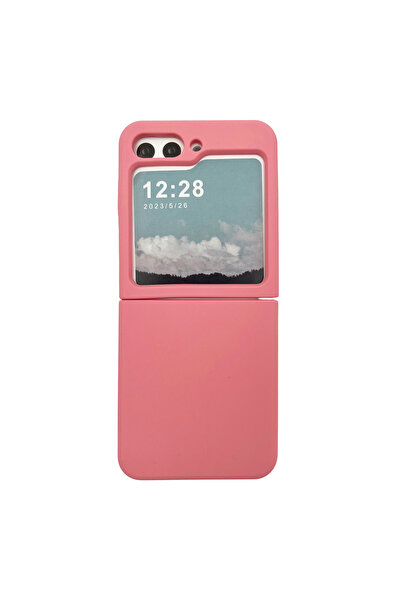 Nettech Samsung Galaxy Z Flip 5 Uyumlu Nano Silikon Arka Koruma Kılıf - Pembe