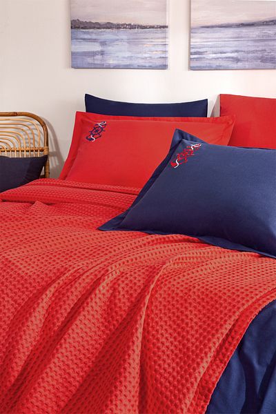 Özdilek Waffle Single Embroidered Pique Set