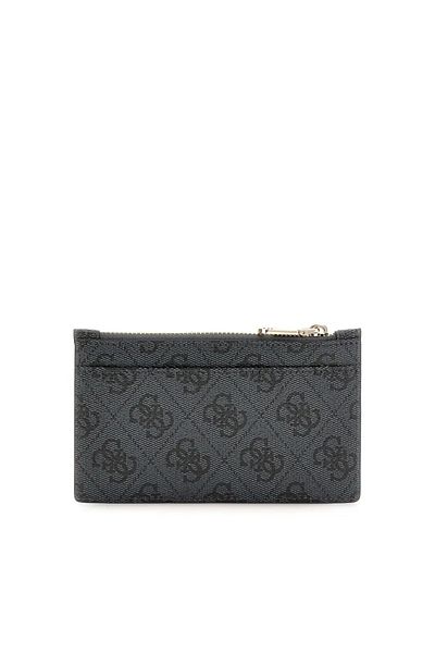 Guess Anthracite Color Zippered Triangle Logo Women's Mini Wallet - Rw1708 P4401-Clo