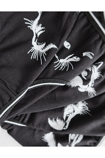 ALYA UNDERWEAR Chiloți pentru fete din bumbac imprimat cu pisici - Pachet de 5