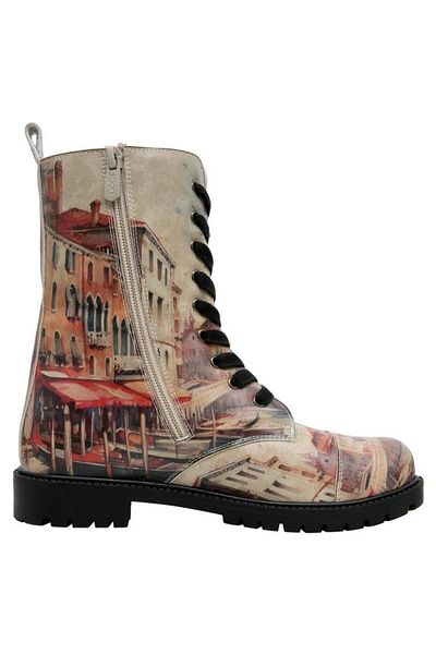 Dogo Venice Design - Γυναικείες Vegan Δερμάτινες, Πολύχρωμες, Μακριές Μπότες με φερμουάρ