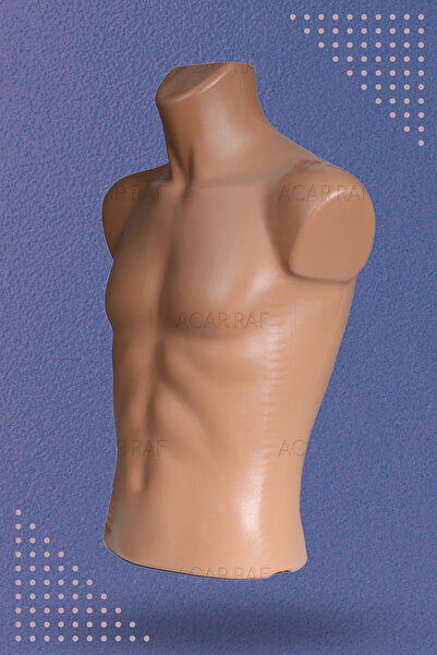 Acar Raf Tors Mankeni Kolsuz Manken Yarım Üst Erkek Manken Ten Rengi