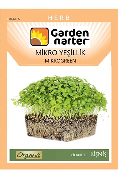 GARDEN NARTER Mikro Yeşillikler Için Microgreen Organik Kişniş Tohumu Mikro F...