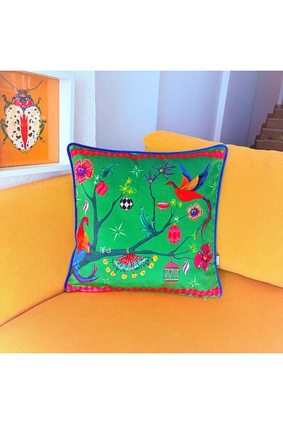 ge living New Year's Themed Velvet Throw Pillow Cover 45 cm X 45 cm