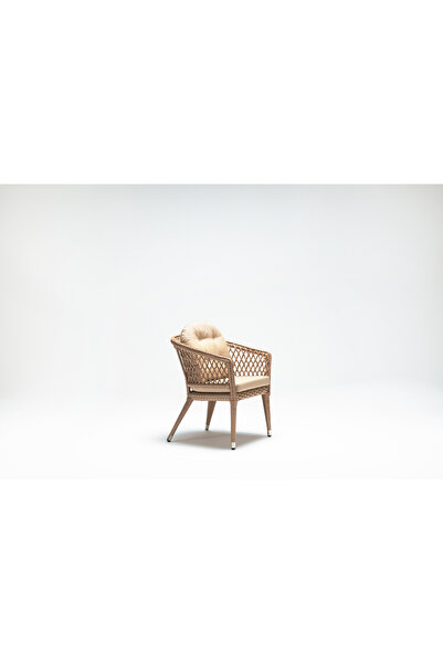 Luce Garden Erguvan Rattan Sandalye - Brown & Galia Cream