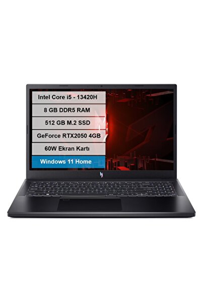 ACER Nitro V15 Intel I5 13420h 8gb 512gb Ssd Rtx2050-4gb 15.6" Fhd 144hz W11 Home Notebook Nh.qndey.002