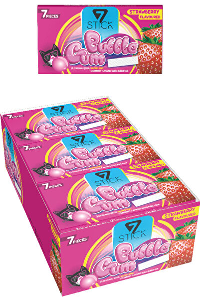 7 STICK كاندي 7 عبوات علكة بنكهة الفراولة 14.5 جرام (24 قطعة)