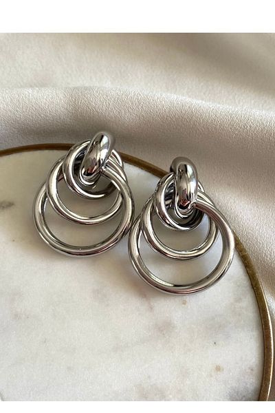 gaila design Silver Color Spiral Vintage Steel Earrings