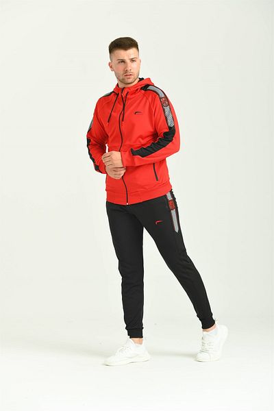 Cramp Spor Red Diver's Tracksuit Set with Embroidery Detail on the Sleeve
