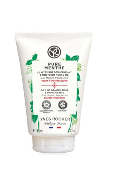 Yves Rocher Pure Menthe Peeling Effect Face Wash Gel 125 ml