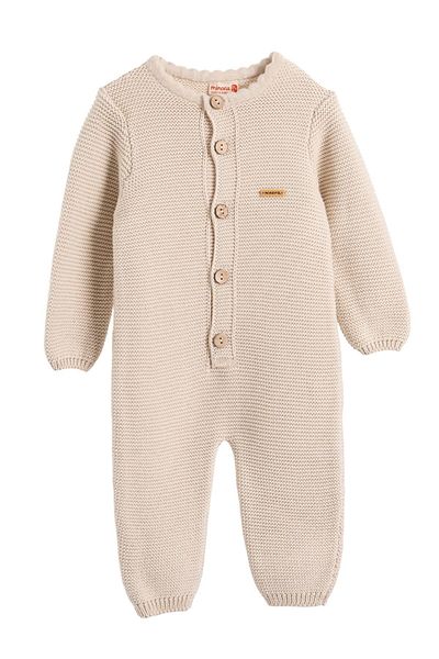 Minora Stylish Baby Beige Knitwear Linked Jumpsuit