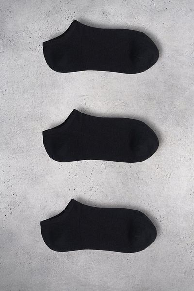 GRIMELANGE Nıklaus Bamboo Men's 3-Pack Booties Black Socks