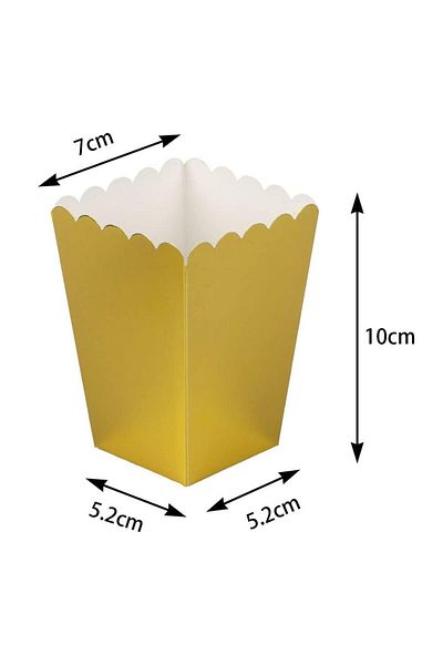ECE PARTİ Corn Box Popcorn Metallic Gold 8 Pieces