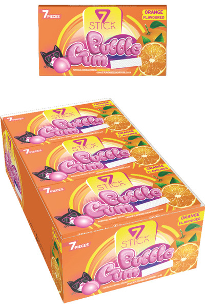 7 STICK 7 عبوات علكة بنكهة البرتقال 14.5 جرام، 24 قطعة