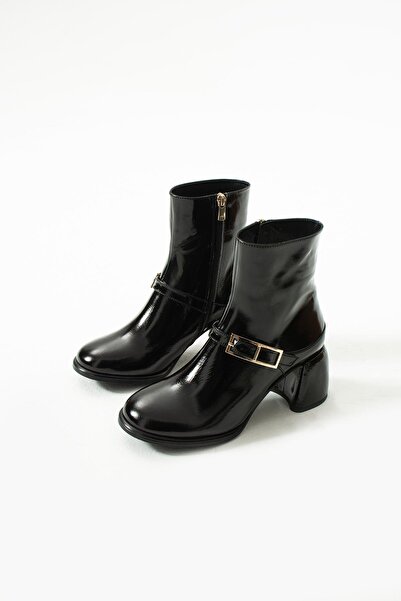 FOLLİNİ Kadın Hakiki Deri Bot Siyah Rugan
